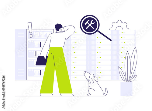 Maintaining hardware abstract concept vector illustration.