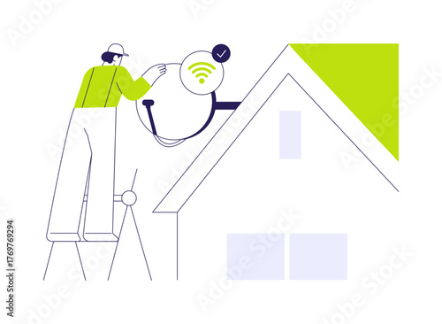 Satellite internet, abstract concept vector illustration.