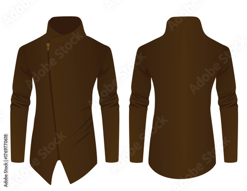 Brown male jacket. vector illustration	
