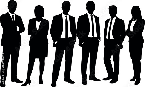 Business team silhouette diverse group of professionals teamwork partnership collaboration