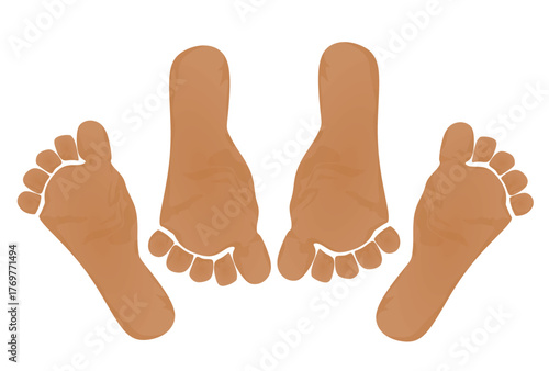 Two pairs of foot icon. vector	