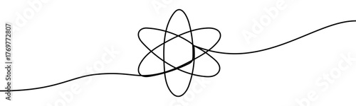 Molecular Bond Diagram, minimalist ecological and environmental concept symbol, continuous line design, isolated on transparent background, vector illustration