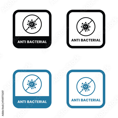 Antibacterial formula stamp, Vector isolated sign for antiseptic cosmetics and medical pharmaceutical products. Antibacterial sign, logo, badge, icon, sticker, label, emblem, stamp, symbol.