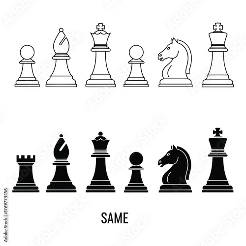 Chess pieces silhouette abstract game board strategy vector