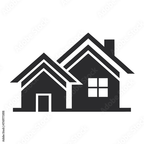 High-quality house icon vector isolated on white, a perfect symbol for real estate or construction projects like sale or buy of an apartment or cottage building