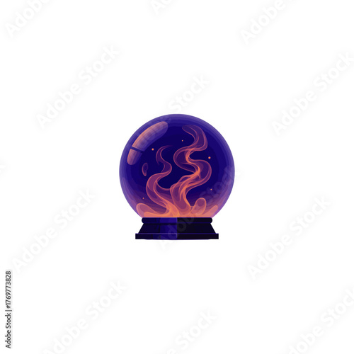 Crystal Ball Vector Illustration Divination Fortune Telling Mystery, Divination crystal ball fortune telling mystery prediction future sphere.