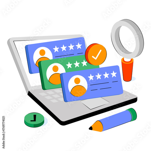 Avatar under magnifying glass, concept of headhunting