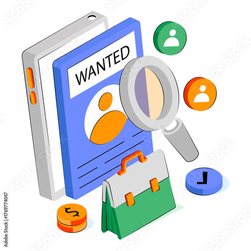 An illustration design of wanted person 