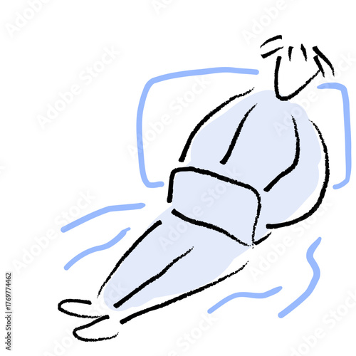 man with a laptop simple blue pic