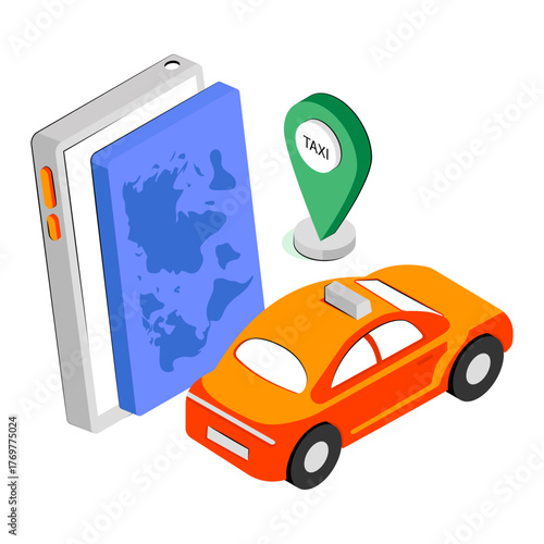Creative design icon of taxi location 
