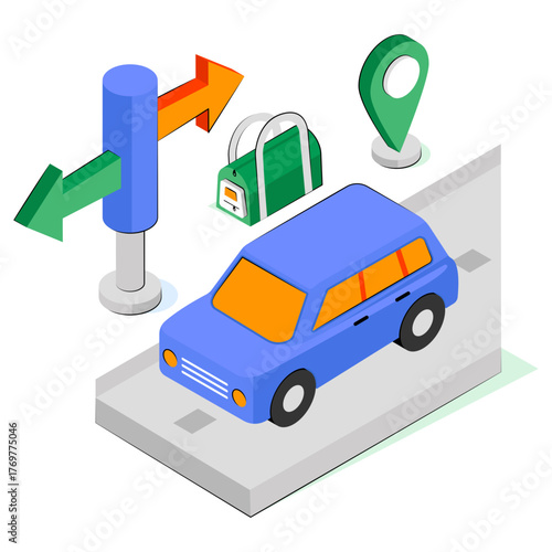 Creative design icon of vehicle location 