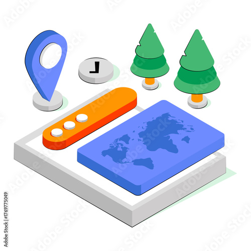 Modern design icon of location website 