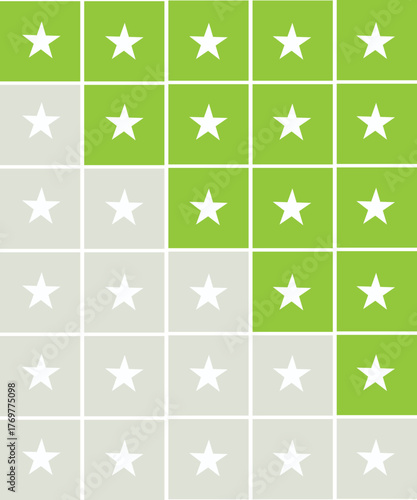 star rating grid pattern green gradient heat map visualization quality assessment matrix review system data display