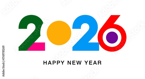 Colorful 2026 Happy New Year Celebrate the Future with a Vibrant and Modern Design