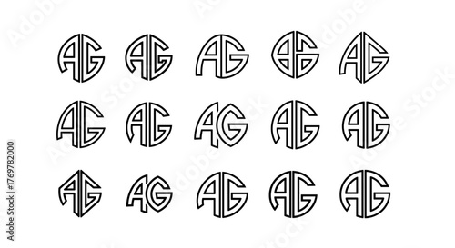 A collection of nine abstract, geometric, and futuristic 3D rendered shapes, presented in a clean, minimalist, and modern style with a dark background, showcasing a variety of interconnected lines