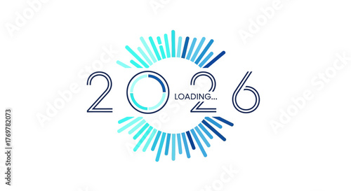 Anticipating 2026 Loading New Year with Gradient Circle Design
