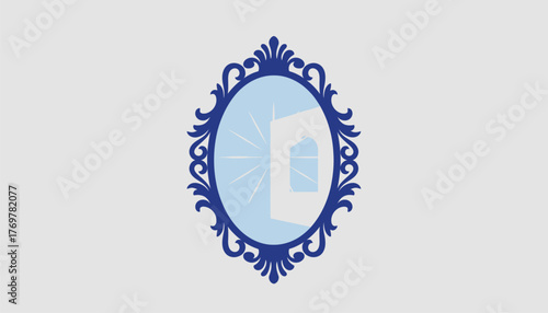 An elegant wallmounted mirror with an ornate frame reflecting light and creating the illusion of a larger room while serving as decor.