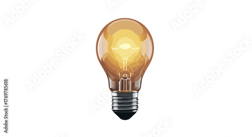 A single, glowing incandescent light bulb is depicted against a stark black background, symbolizing innovation, ideas, and the spark of creativity. The warm, yellow light emanates from the filament