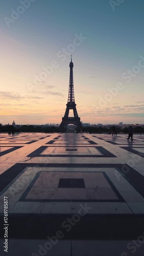 Eiffel tower at sunrise, Paris. France