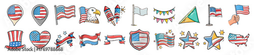 Vector american flag pin illustration graphic design scalable icon patriotism symbol
