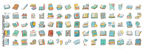 Collection of vector icons representing various clothing items and apparel