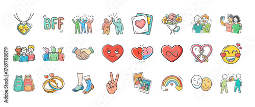Best friends pendants vector graphics collection friendship icons scalable svg
