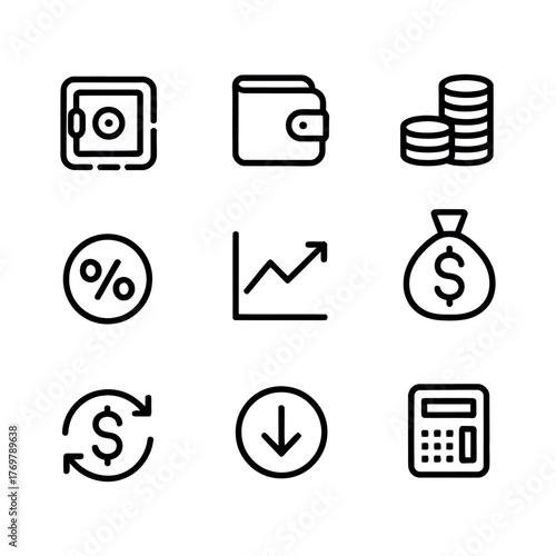 Set of finance and business icons