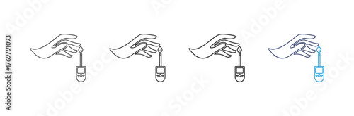 collection of icons set of insulin resistance illustrations, diagnosis, health, with different line thickness and color variations on a white background