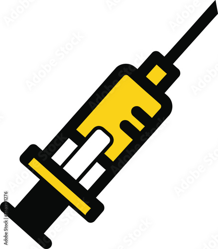 A simple black and yellow illustrated medical stethoscope icon design