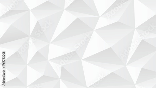 Seamless White And Light Grey Abstract Background With Geometric Low Poly Triangle Pattern Texture Design Template