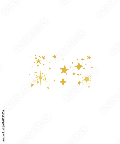 Golden Sparkle Stars and Light Effects Illustration