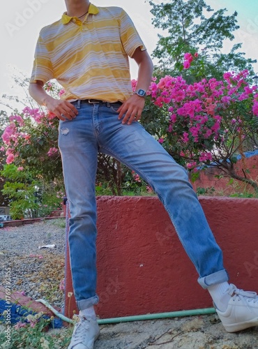 men into the flowers