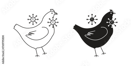 Avian Influenza icon. Symbol, logo illustration. graphic icon set