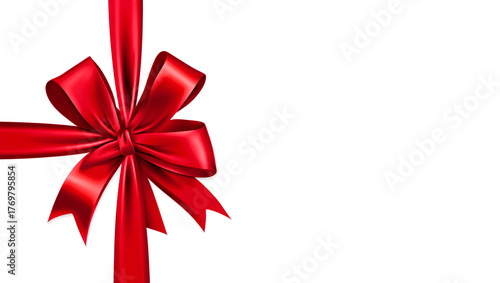red bow ribbon isolated on white background. concept gift and celebration
