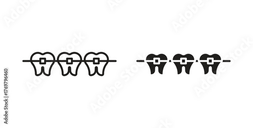 Braces icon. Symbol, logo illustration. graphic icon set