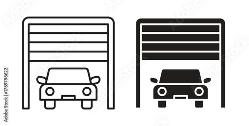 Car garage icon. Symbol, logo illustration. graphic icon set