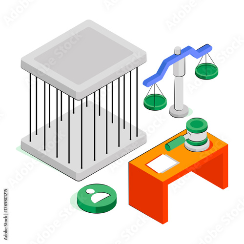 A unique design illustration of jail law 