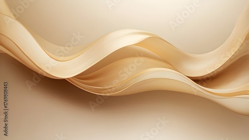 Soft ivory gradient with golden light waves and minimalist luxury texture