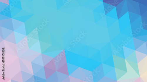 Vibrant Low Poly Geometric Background Design With Bright Blue Aqua Pink Gradient Color Wallpaper Template
