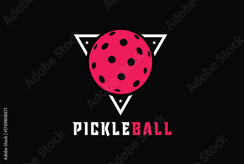 Pickleball Sports Badge Logo Vector.