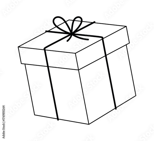 Black-and-white surprise Christmas gift box