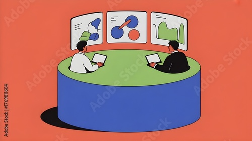 illustration of business meeting