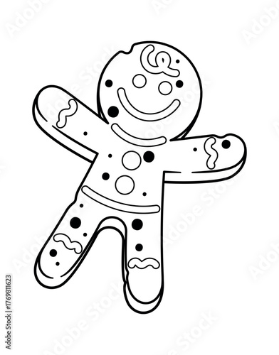 Black-and-white gingerbread man Christmas cookies