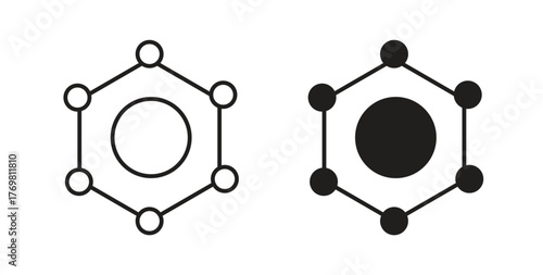 Antioxidant icons with simple flat and thin stroke style