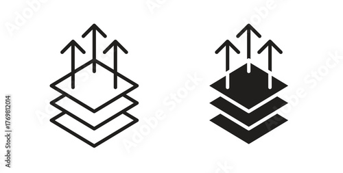 Breathable icons with simple flat and thin stroke style