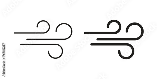 Clean Air icons with simple flat and thin stroke style