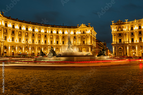 Detail of the Fontanan delle Naiadi in Piazza della Repubblica in Rome.