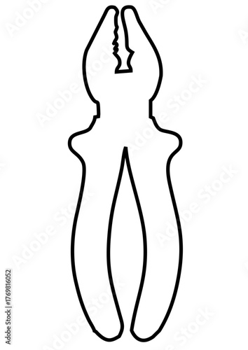 Vector icon of pliers, flat minimal design, isolated on white background