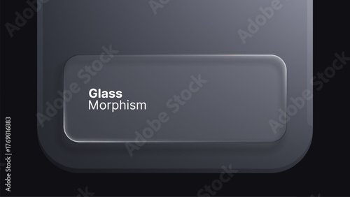 Dark glass morphism effect with liquid gradient form and text glass morphism. Modern user interface design element for web and app.