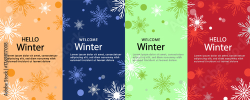 simple minimalist winter vector design illustration background with snowflake theme design. for banner, poster, social media, promotion. vector illustrations